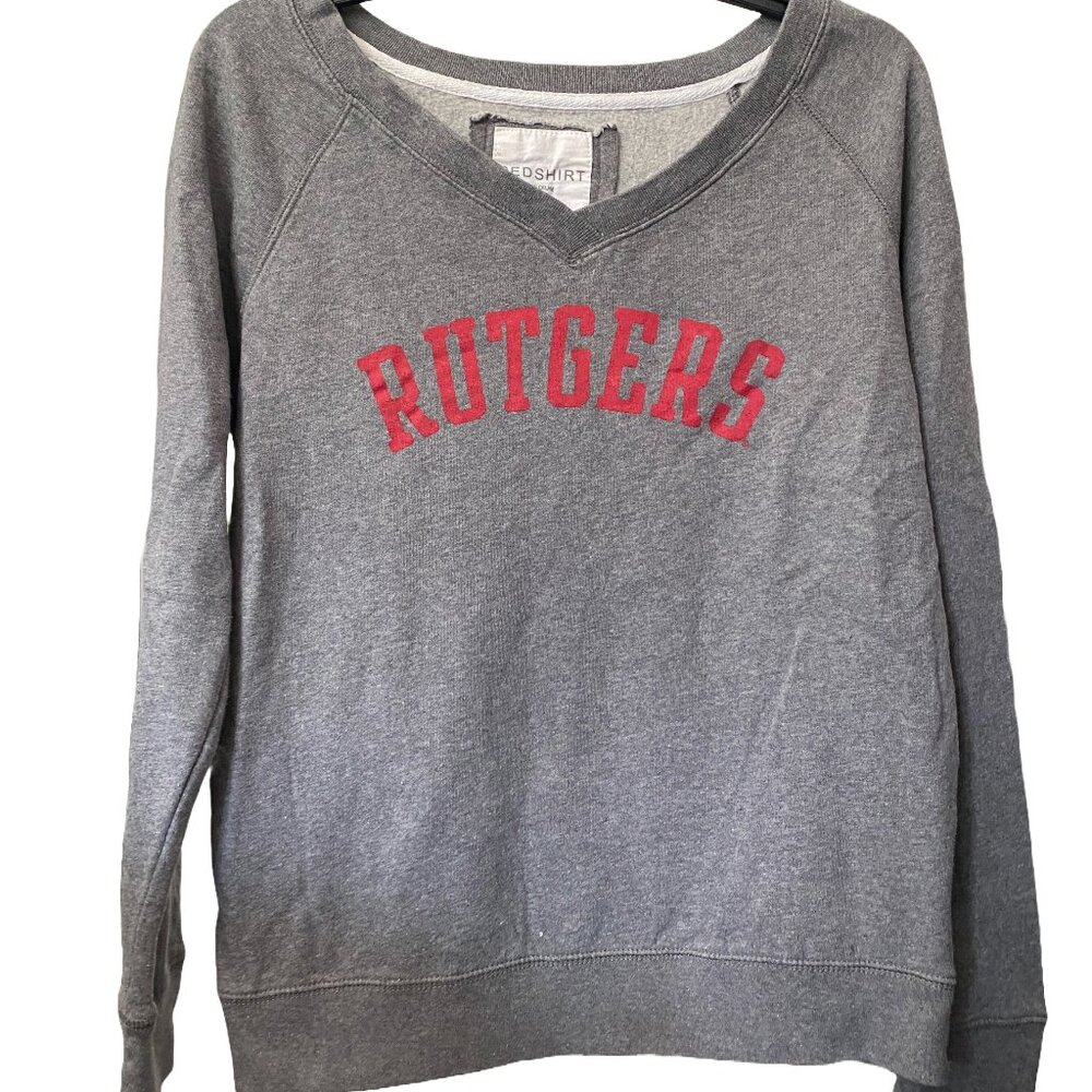Rutgers University Redshirt Women's V-Neck Sweatshirt, Medium